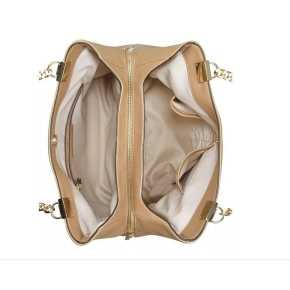 INC Trippii faux-leather chain strap women's tote shoulder bag - CAMEL (Used) - Picture 12 of 12